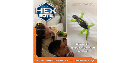 Interaktywny Gekon Hexbots - chodzi po ścianach