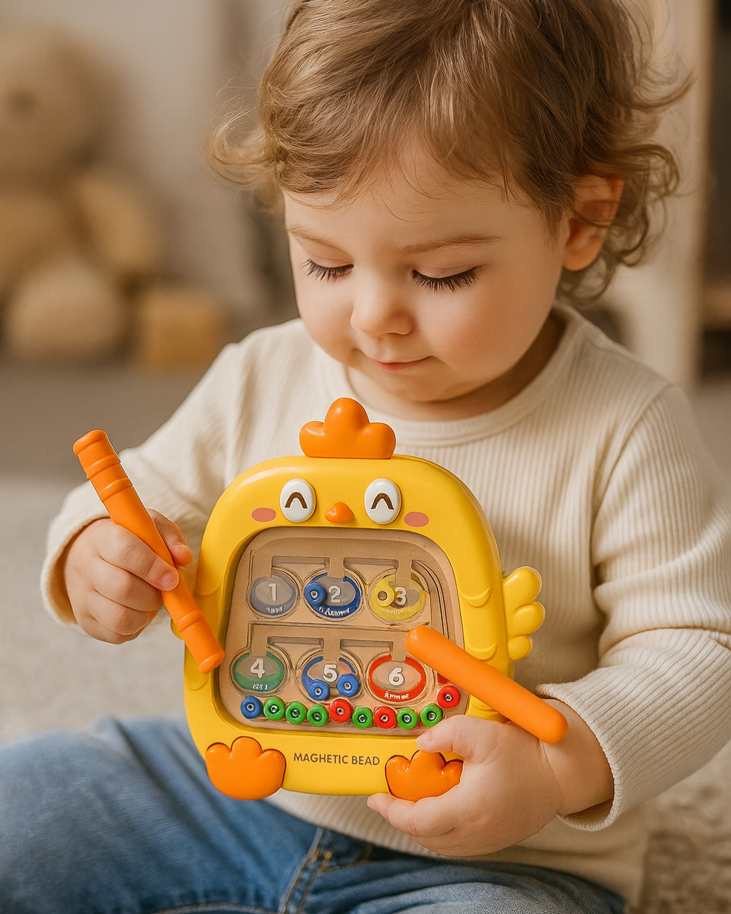 Labirynt w kształcie kurczaczka - zabawka edukacyjna dla dzieci