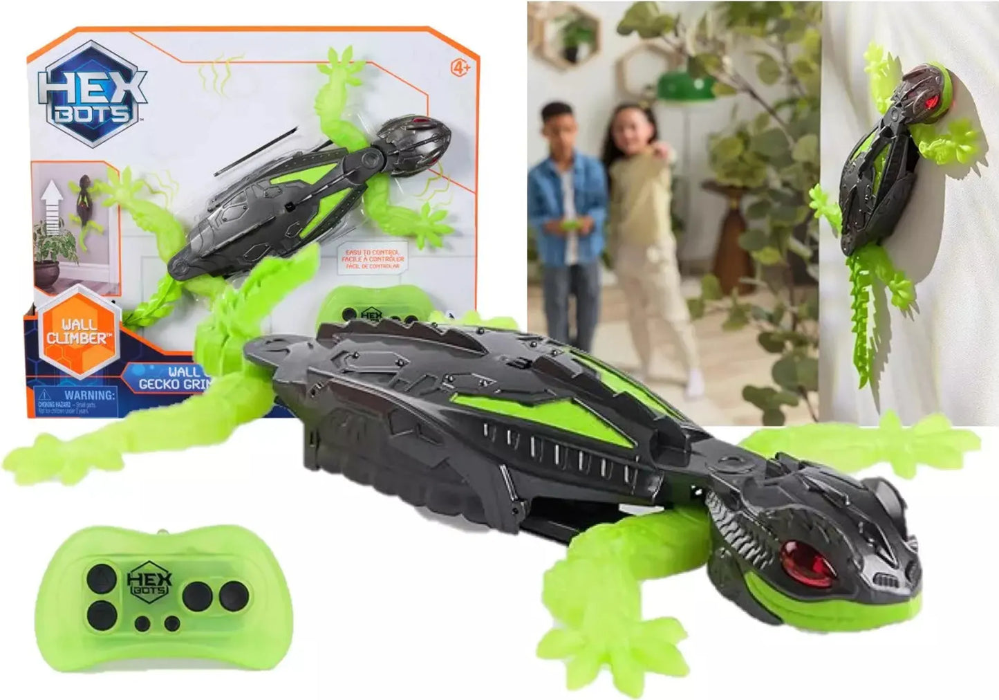 Interaktywny Gekon Hexbots - chodzi po ścianach
